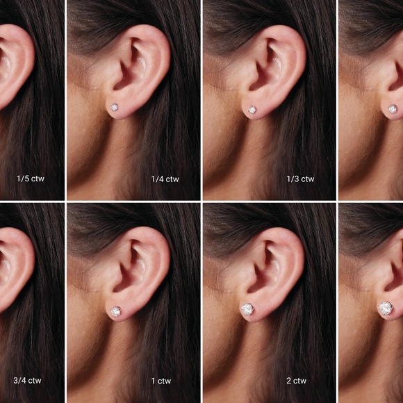 14K White Gold 1.00 CTW Lab-Grown Diamond Stud Earrings - Picture 3 of 3